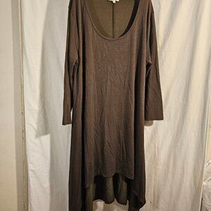 comfy oversized olive green jersey knit women's umgee dress size 1X tunic dress